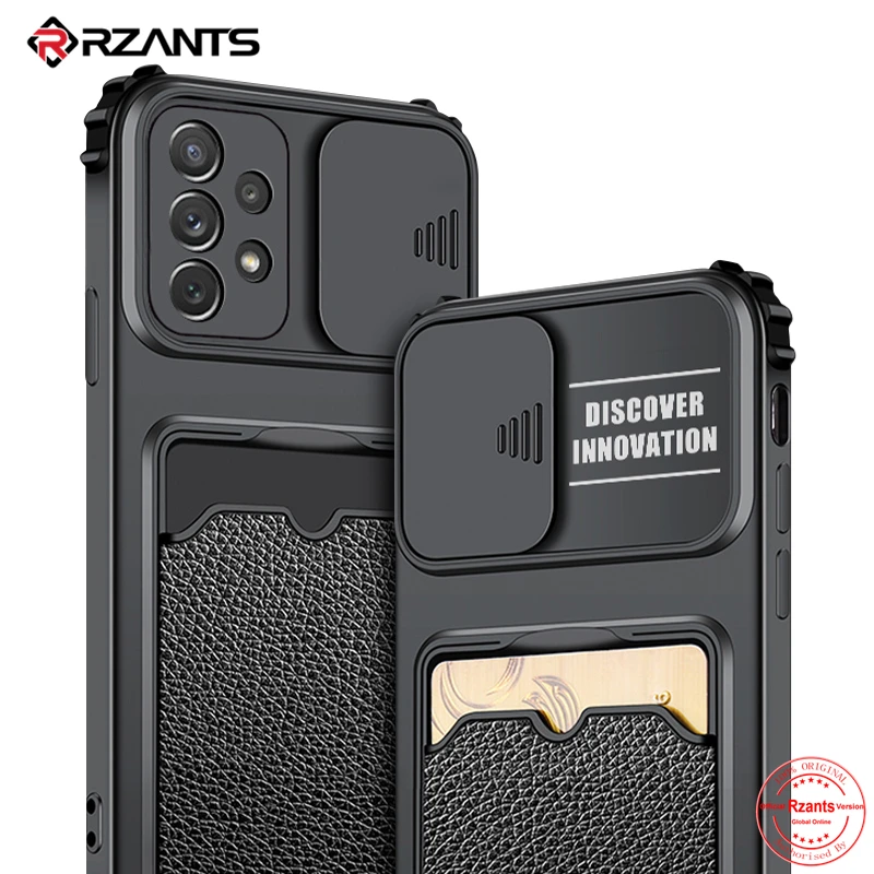 Rzants For Samsung Galaxy A32 A52 A72 4G 5G Case Slide Camera Protector Shockproof Card Slot Holder Wallet Phone Cover | Мобильные