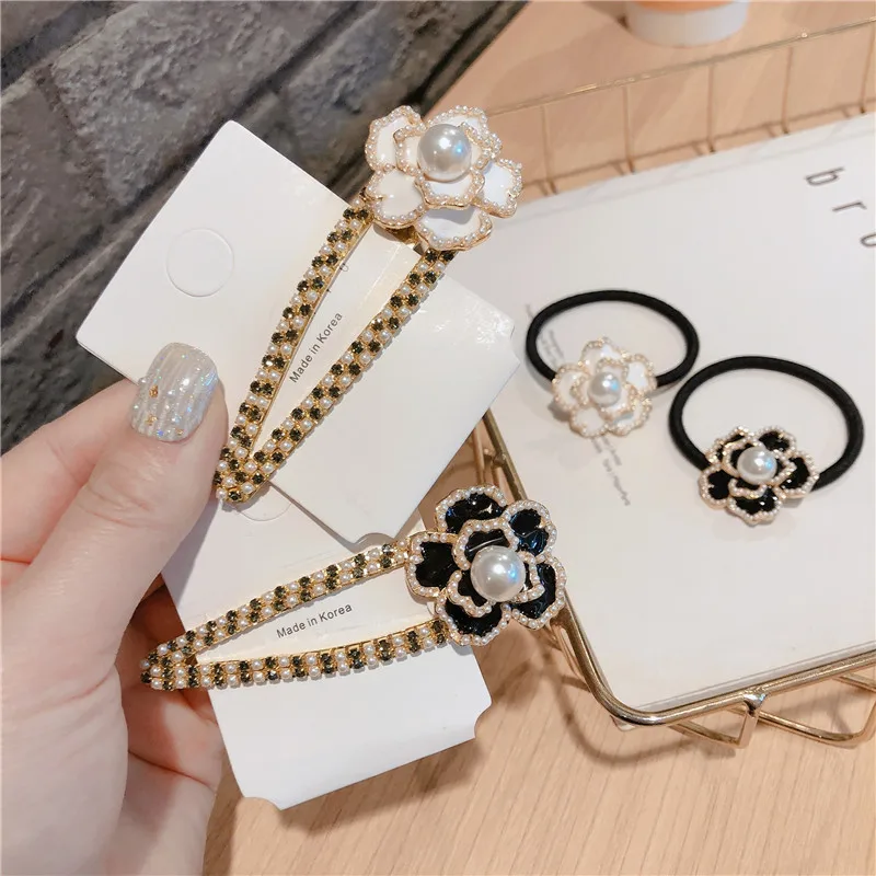 

Camellia Pearl Flower Metal Hair Clips Hairpins 2021 Korean Girls Hair Accessories Retro Floral Hair Bands Barrettes Wholesale