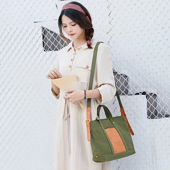 

Spring and summer new fashion simple female bag large capacity ladies canvas shoulder messenger handbag