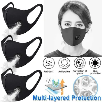 

2 PCS Men Women Reusable Masque, Unisex Dust Windproof Foggy Haze Pollution Mascarilla With 22 PCS Filter Carbon mondkapjes