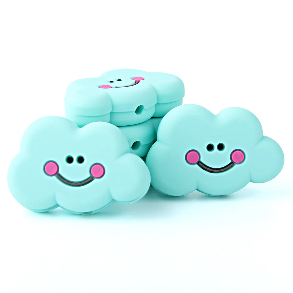 Mint-10pcs Keep& grow 10 шт. силиконовые бусины в виде облаков, Детские Прорезыватели, ожерелье, сделай сам, для изготовления животных, пищевого класса, без бисфенола, аксессуары для грызунов - Цвет: Mint-10pcs