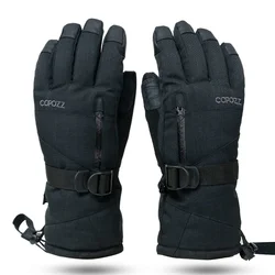 Waterproof Thermal Touchscreen Ski and Snowboard Gloves - M (Black)