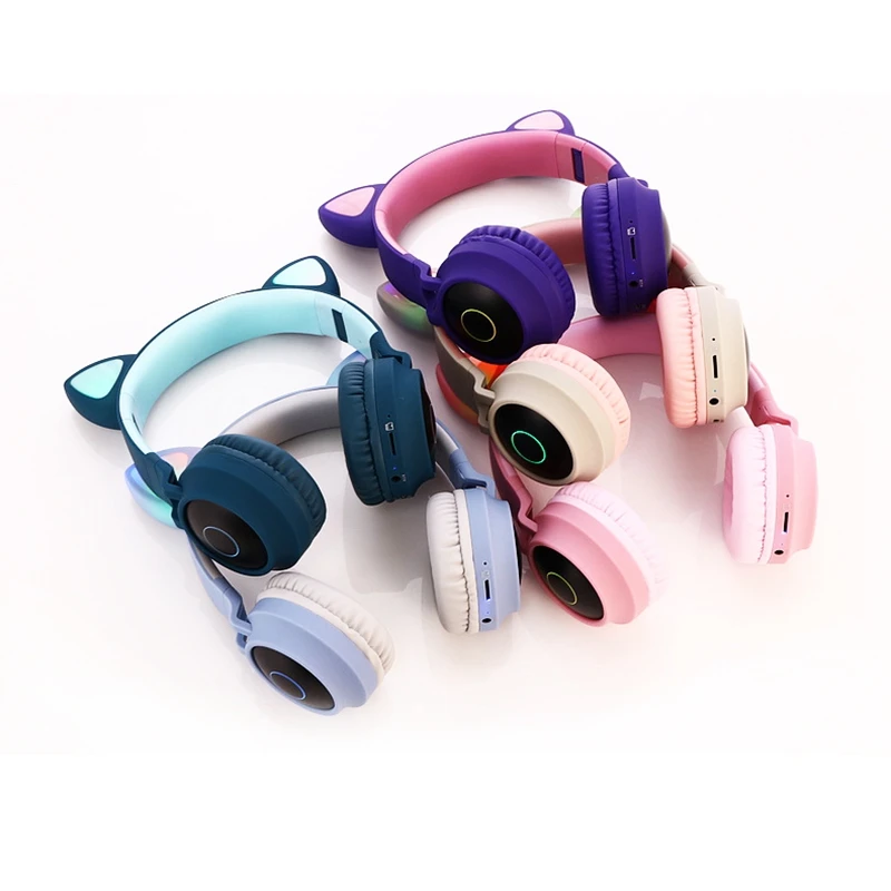 New Gaming LED Headphones Bluetooth 5 0 Young People Kids Headset for Phone PC Laptop Kids HeadphonesTF Card 3 5Mm Plug with Mic