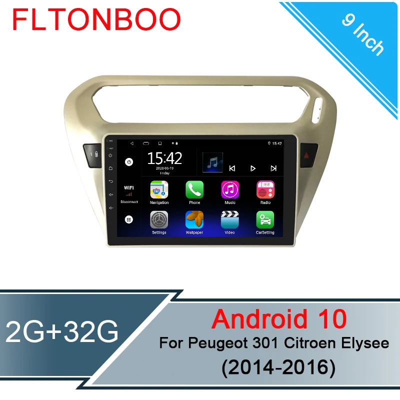 9-дюймовый 1024x600 четырехъядерный Android для peugeot 301 мультимедиа citroen elysee