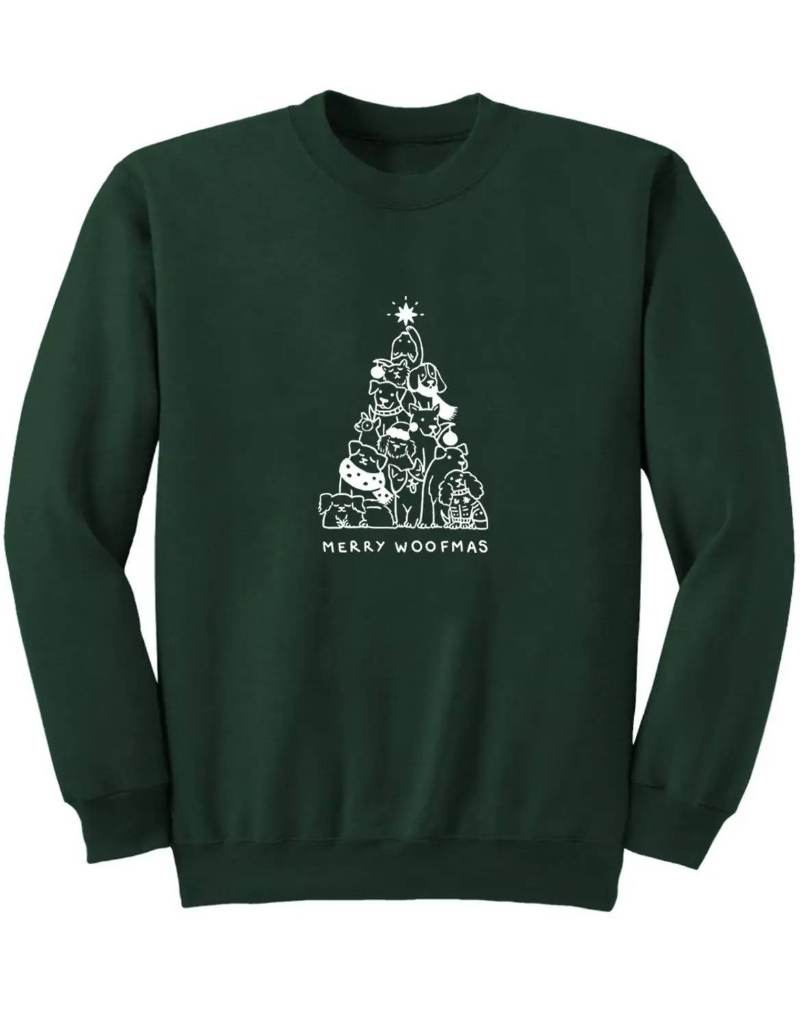 MERRY WOOFMAS Милая Рождественская Толстовка смешной Чистый хлопок Графический хипстер женский джемпер пуловеры унисекс наряды гранж Цитата Топ - Цвет: Green-white txt
