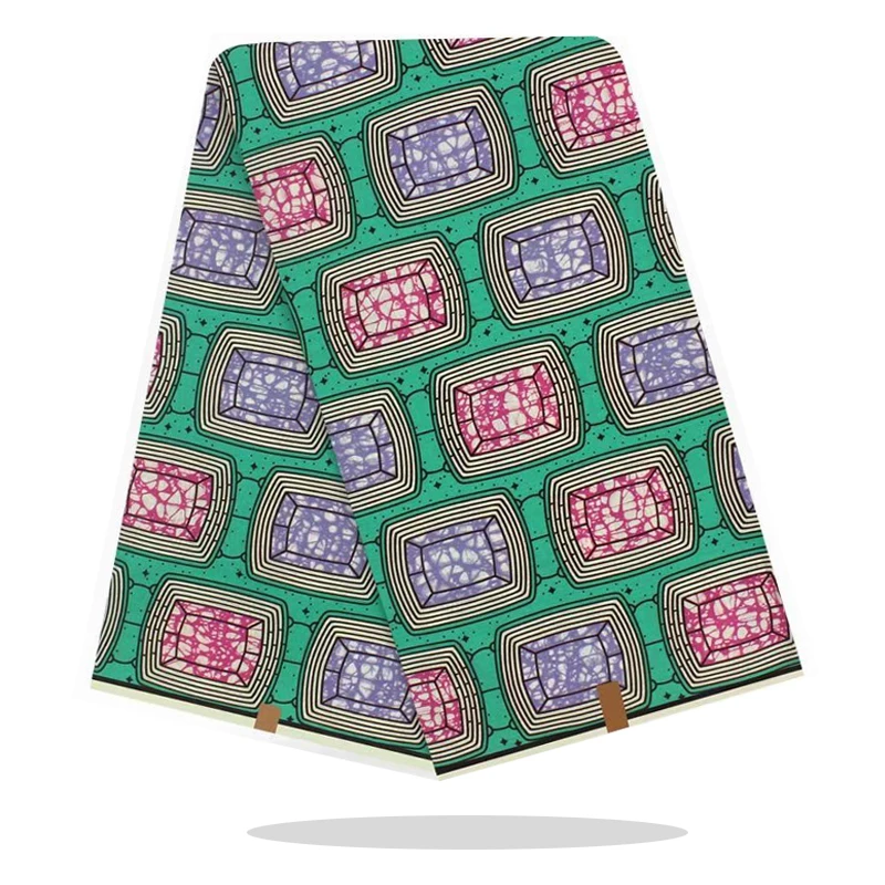 

African Ankara Wax Dye Block Printed Fabric Cotton 100%Real High Quality Sewing Material For Women Dress By The Yards RV09-04