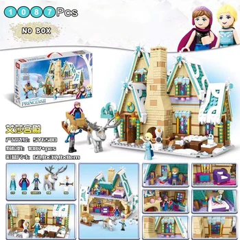 

New Friends Princess Queen Anna Elsa Arendelle Castle lepinblock 41167 41164 Girl Friends Building Blocks Bricks Kits Toys Gift