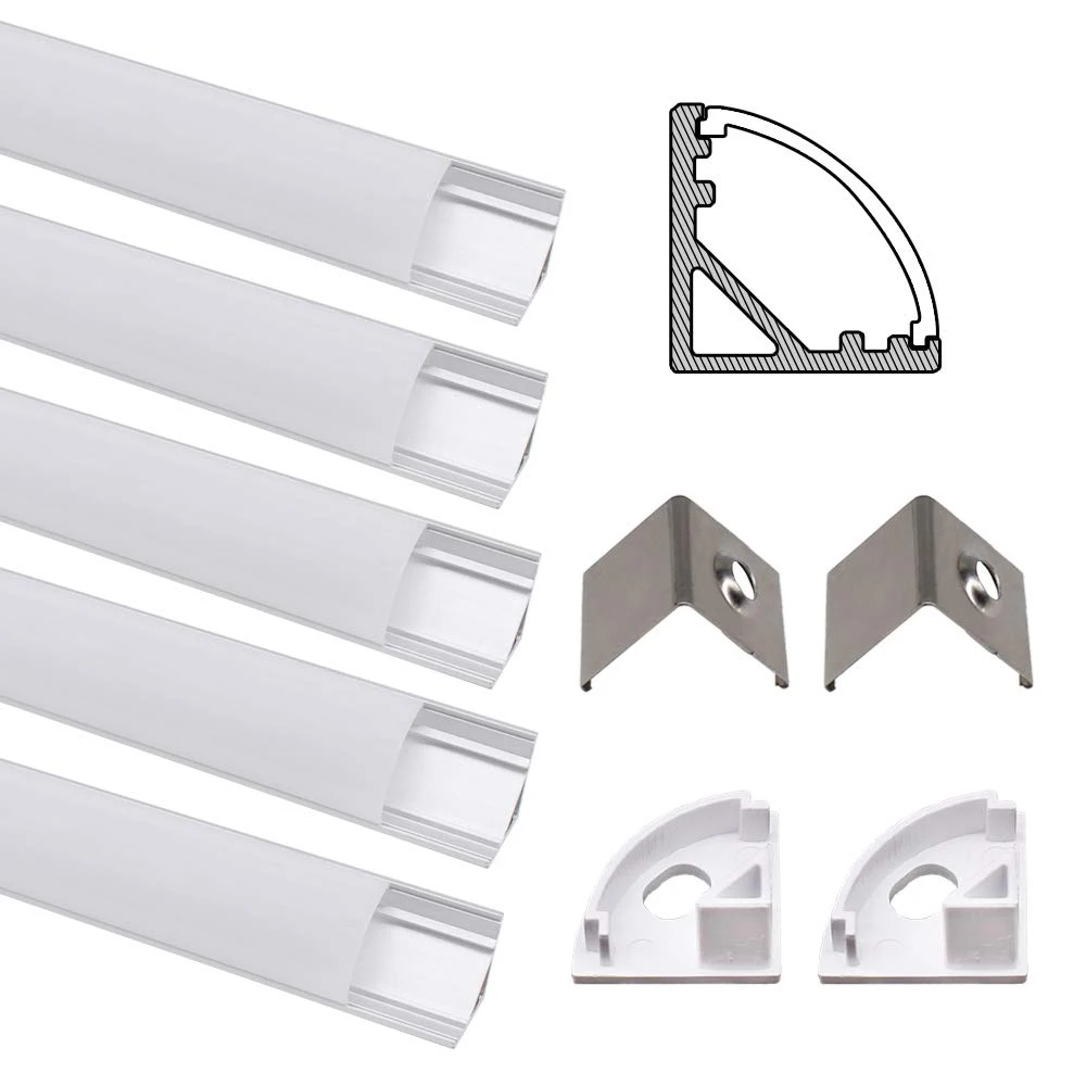 

V aluminum profile for led strip 1m LED Bar Lights Aluminium Profile Transparent Cover V shaped
