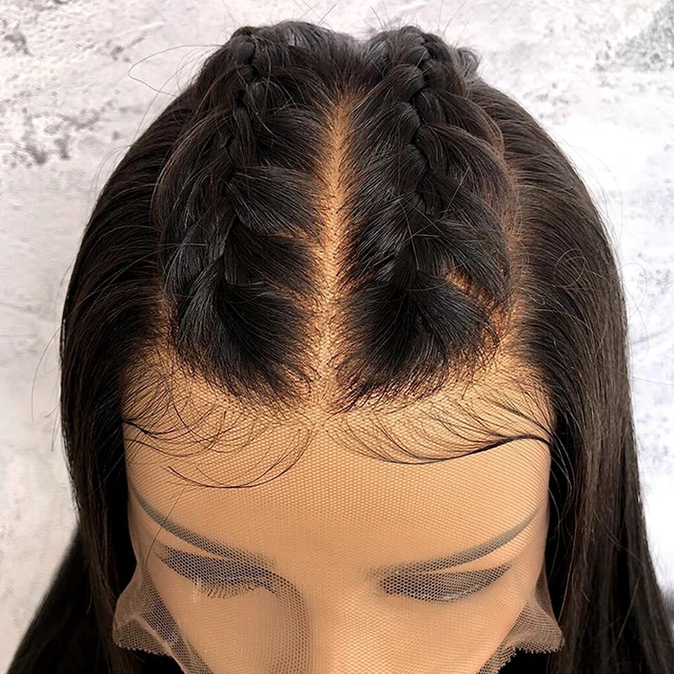 360 кружевных фронтальных париков для женщин Remy бразильские прямые волосы натуральные черные предварительно сорванные с волосами младенца 150% плотность Sassoon Bob