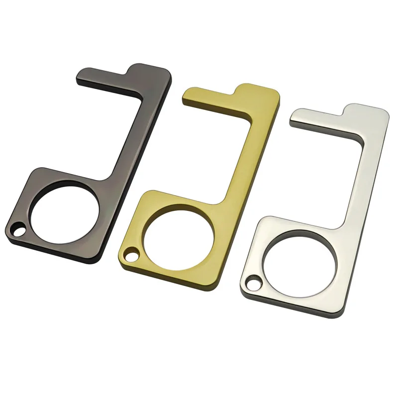 

Environmental Protection Zinc Alloy Key Chain Contactless Safety Door Opener Button Switch Door Handle Clean Key