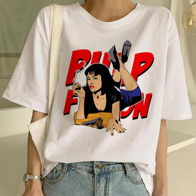 Женская футболка с забавным принтом из фильма Pulp fiction, Миа Харадзюку, Ulzzang, летняя футболка, модная Дева Мэри Миа, футболка, женские футболки - Цвет: 21541