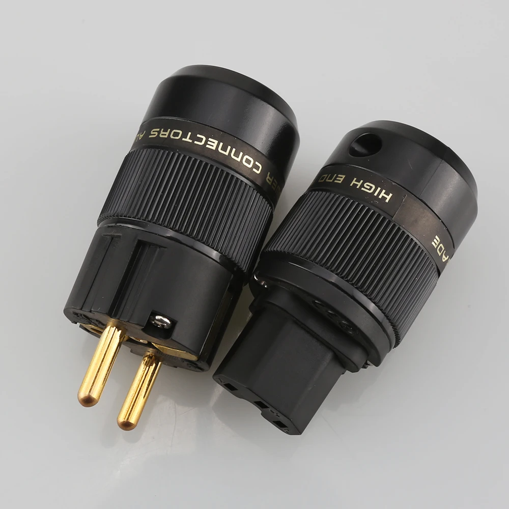 Acoustic Box Spina Schuko Viborg In Rame Rosso Connettore IEC - Placcatura Oro Per Hi-Fi Cavo Di Alimentazione Hi Fi