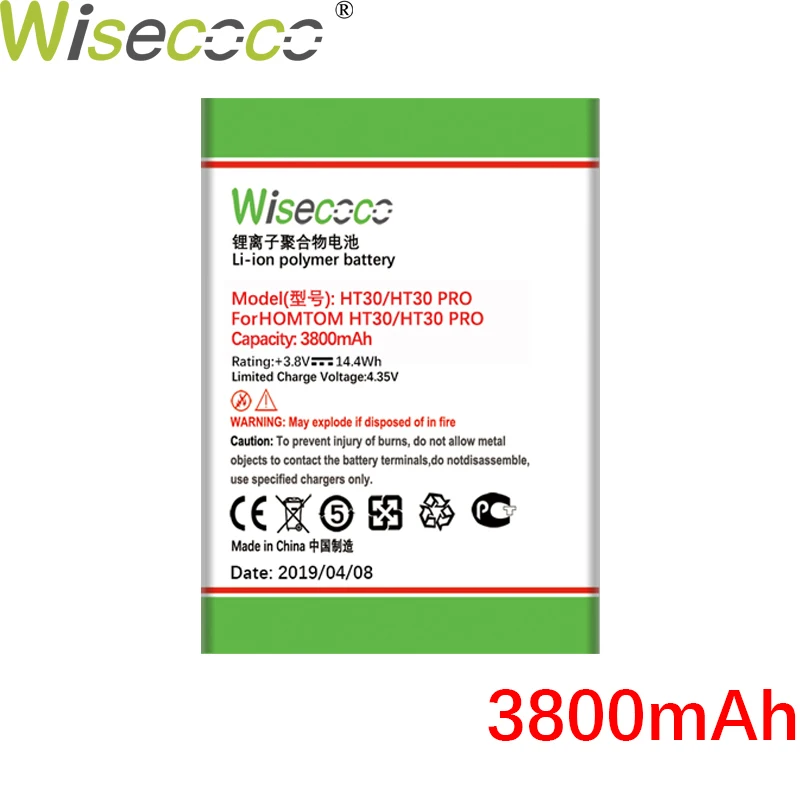 WISECOCO 3800 мАч батарея for HOMTOM HT30/HT30 Pro мобильный телефон новейшее производство высокое качество батарея+ номер отслеживания