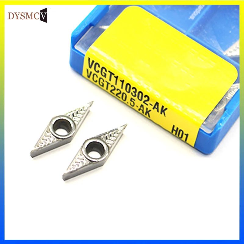 

10pcs VCGT110304 AK H01 Aluminum Turning Inserts VBGT 110302 Carbide Round Blade cnc Lathe Cutter Aluminum Copper Tool