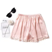 Женские кружевные Пижамные шорты, сексуальные шелковые спальные атласные пижамы, пижамные штаны, шорты, пижамы, безопасные штаны для отдыха и пляжа