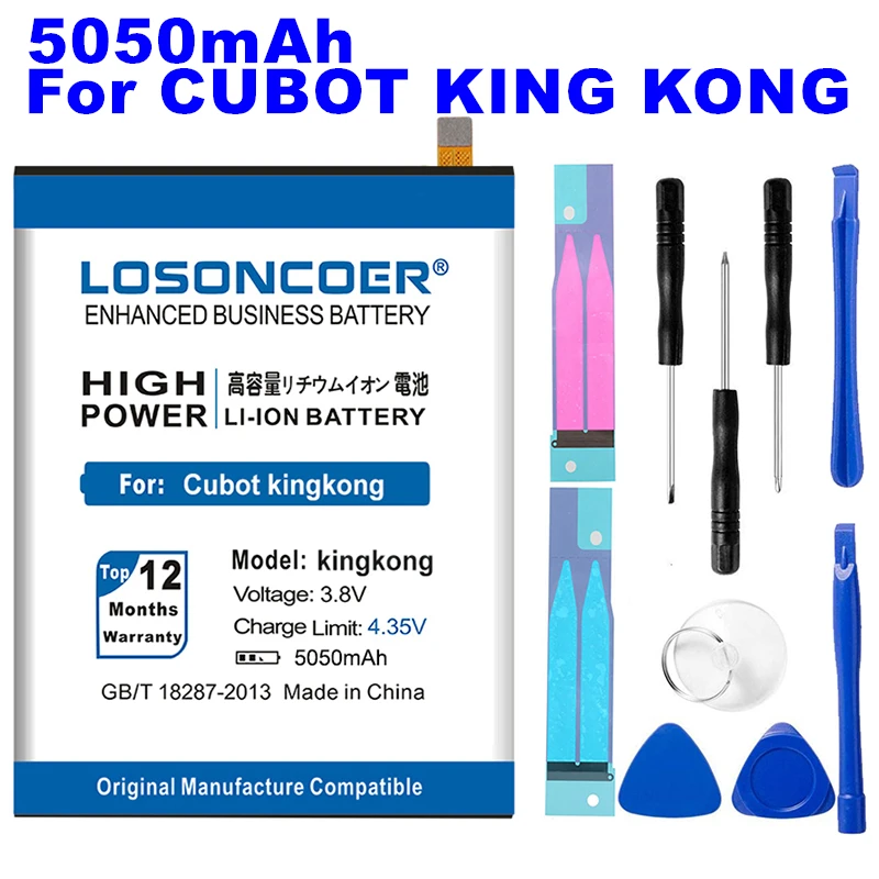 

LOSONCOER 5050mAh KingKong High Capacity Phone Batteries For Cubot KingKong KING KONG Replacement Battery~In Stock