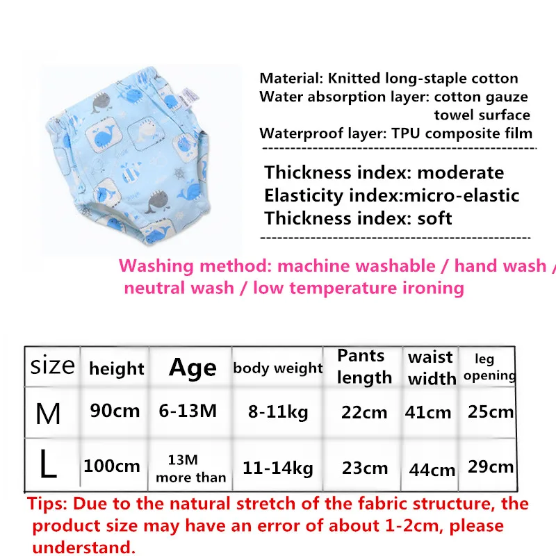 Детские тренировочные Детские Подгузники-трусики многоразовые Washable моющиеся подгузники хлопковые обучающие Штаны для детей Wea