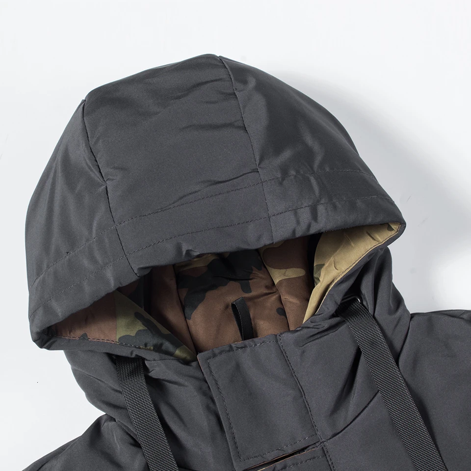 Online Oumor 8XL Männer Winter Neue Lange Casual Camouflage Mit Kapuze Jacke Parkas Männer Outdoor Mode Warmen Dicken Taschen Armee Mantel Parkas männer