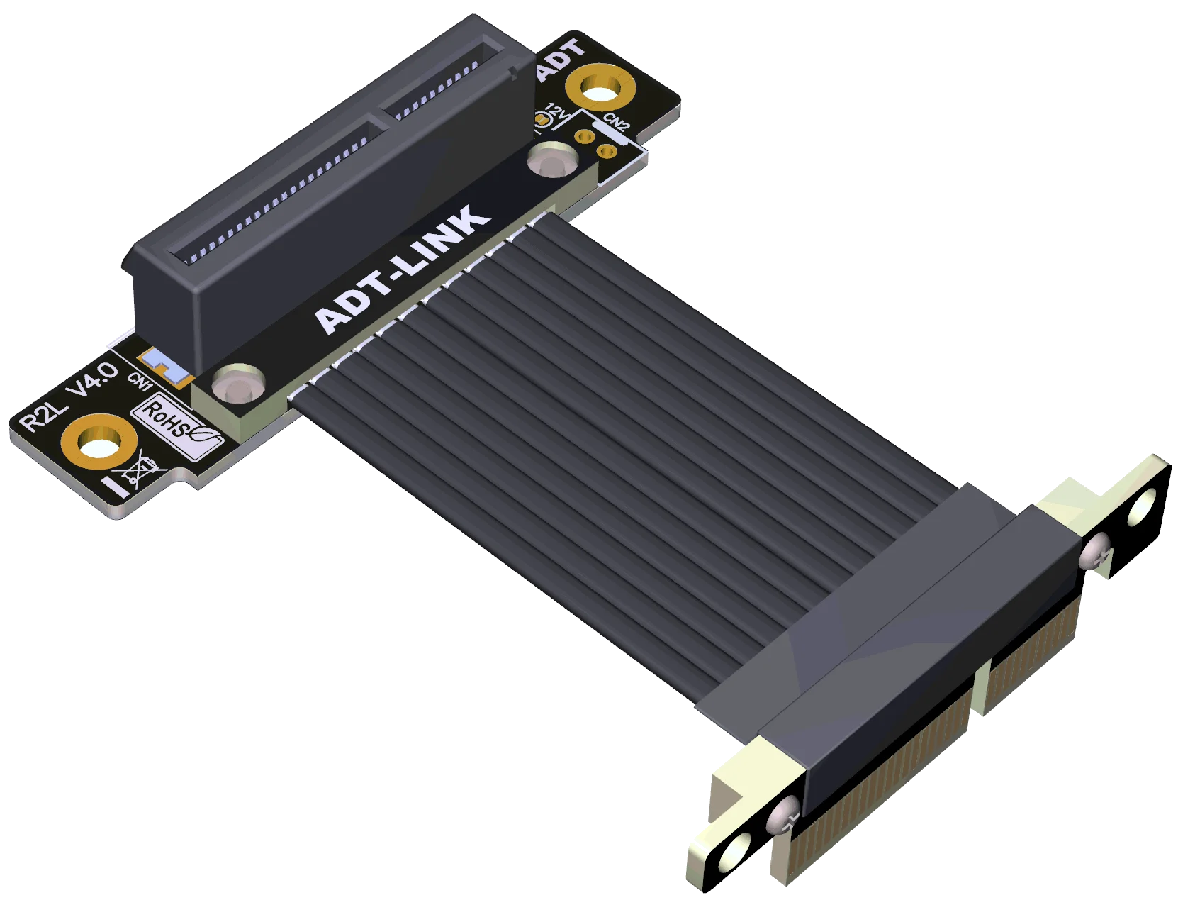 Pcie 4.0 x4 Adt-link Pci Express 4.0 x4 Cabo de Extensão Vertical 90 Graus R2sl 4.0 Cabos de computador e conectores - Imagem 5