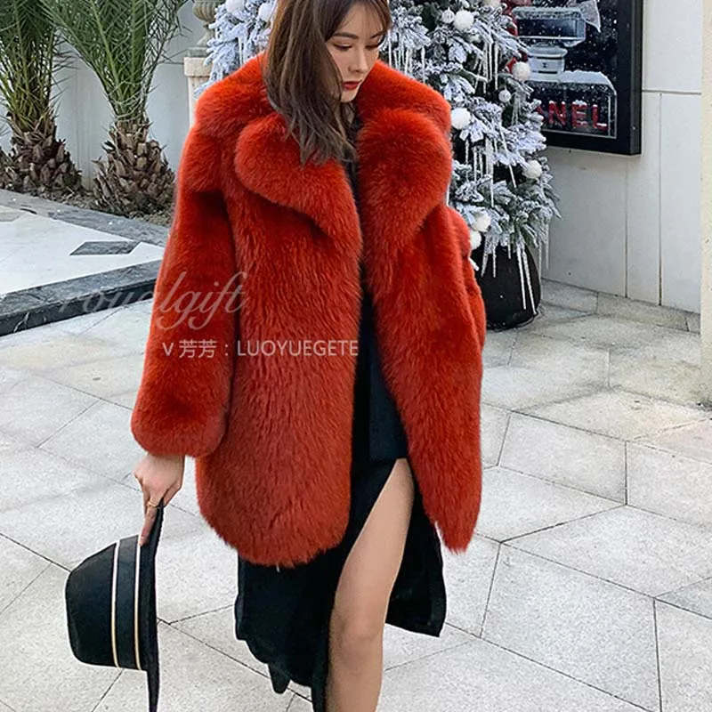 Bffur Women Real Fur Coat Women Fashion 