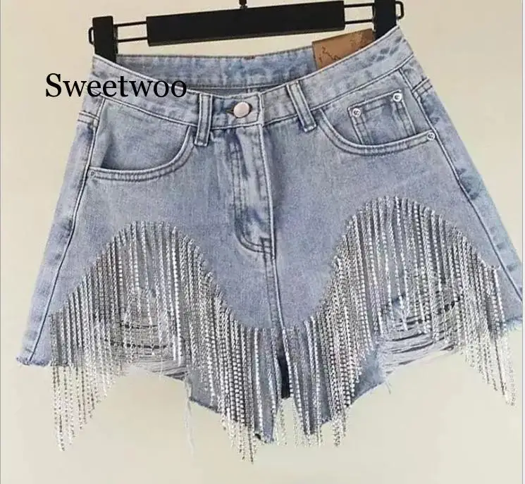 rasgado jeans shorts calças femininas denim