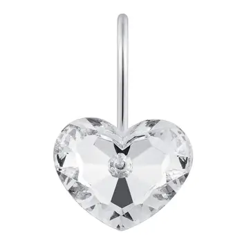 

New Decorative Crystal Heart Shape Shower hooks Rust Resistant Hooks Glide Shower Ring Hangs For Shower Curtain 12-Pack