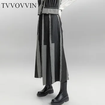 

TVVOVVIN Skirt Irregular Women Fashion New 2020 Autumn Patchwork Small Fresh Casual Style High Waist Elastic Waist Skirt XJ5122