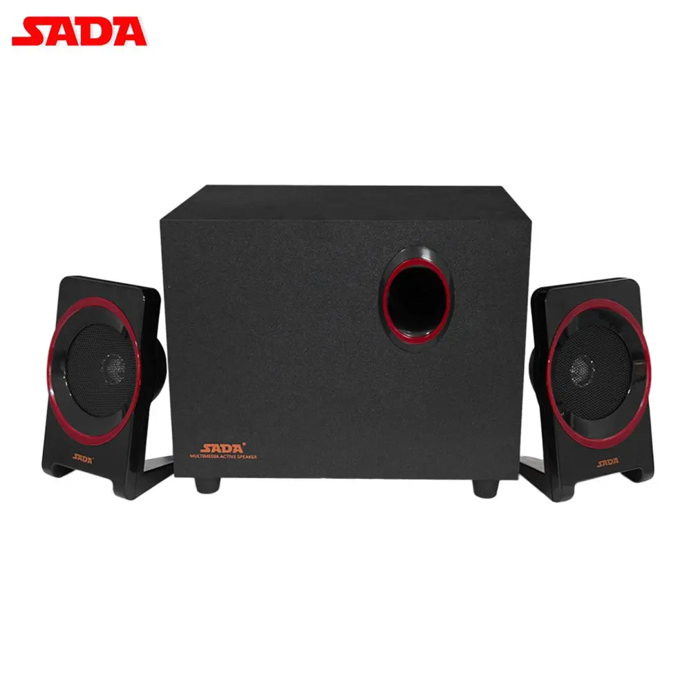 

SADA D-225 Bluetooth Speaker 2.1 Subwoofer Stereo Bass PC Laptop Mobile Phone Speaker TF/U Disk FM Wood Music Player