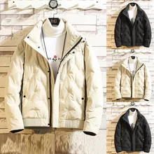 Мужская повседневная осенняя и зимняя однотонная Повседневная ветровка, стеганые куртки, мужская толстовка с длинным рукавом, верхняя одежда, пальто# NOCL3