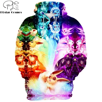 

2019 New 3D Fashion Pokemon Hoodies cartoon character Cute Pikachu Full Printed Pullover / Hoodie Sweatshirt Unisex Streetwear