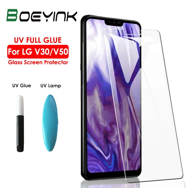Защитное стекло BoeYink для LG V50 V40 V30 с полным покрытием УФ-защитой жидкостью Plus G7 G8 |