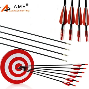 

6/12 PCS 80cm Glassfiber Rubber feather Arrow Replaceable Arrowhead Length Recurve Bow Children's Basic Training