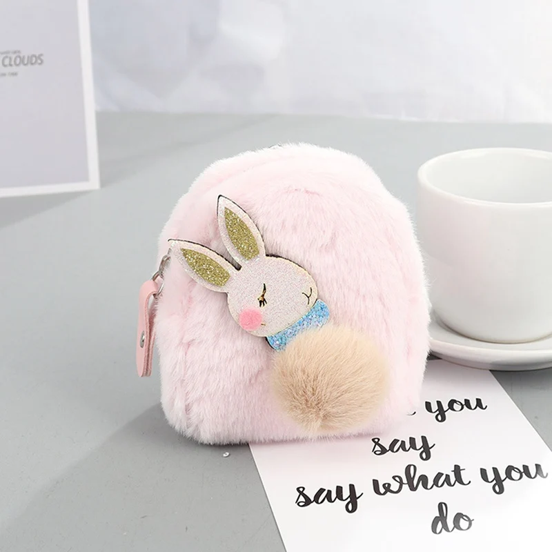 Mini Plush Cartoon Creative Bag Soft Animals Rabbit Lovely Coin Purse Wallet Plush Stuffed Animals Plush Purses Bag - Цвет: CB1270LP3