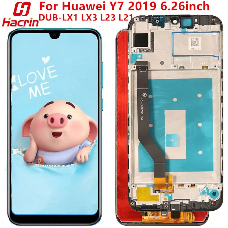 

For Huawei Y7 2019 LCD Display+Touch Screen With Frame No Dead Pixel Screen Replacement On For Huawei Y7 Prime 2019 DUB-LX3 LX1