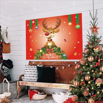 

Christmas Scene Layout Poster Commodity Hotel Festival Supplies Christmas Ornaments Navidad Decor Santa Claus Hanging Flag 2020