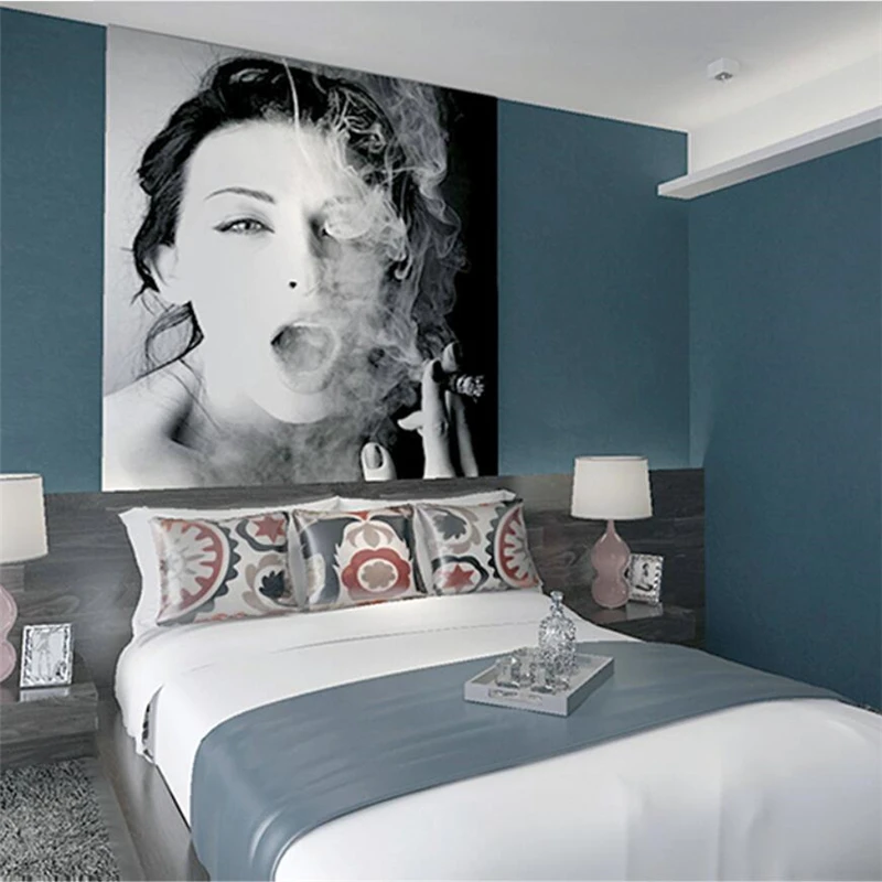 2654 38 De Réductionwellyu Encre Bleu Papier Peint Style Nordique Gris Foncé Bleu Chambre Salon Couleur Pure Moderne Minimaliste Fond Papier