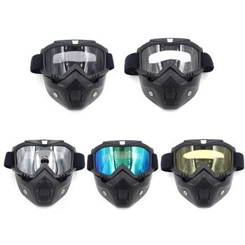 

Safety Goggles Face Mask Windproof Dustproof UV-protection Eyewear Mask Removable Bicycle Motorcycle Tactical Goggles Masks