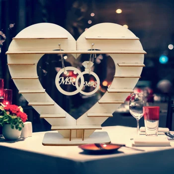 

Wooden Chocolate Dessert Display Holder Stand Heart-shaped Wedding Decor For Weddings Holder Stand Display Fit