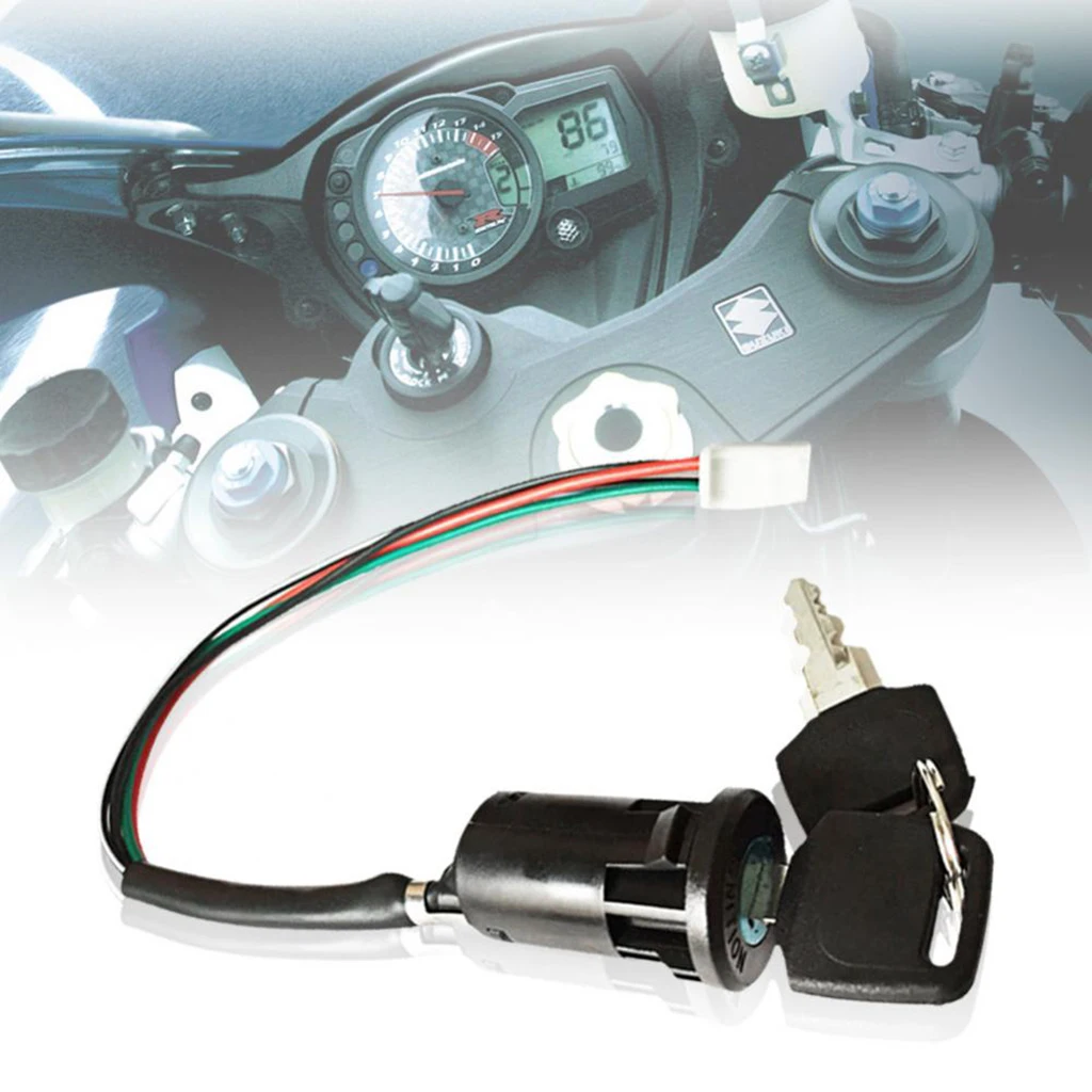 4 Wire Key Ignition Switch Lock For GY6 AYV Scooter Dirt Bike Go Kart 4 Wire Key Ignition Switch Lock For GY6 AYV Scooter Dirt Bike Go Kart