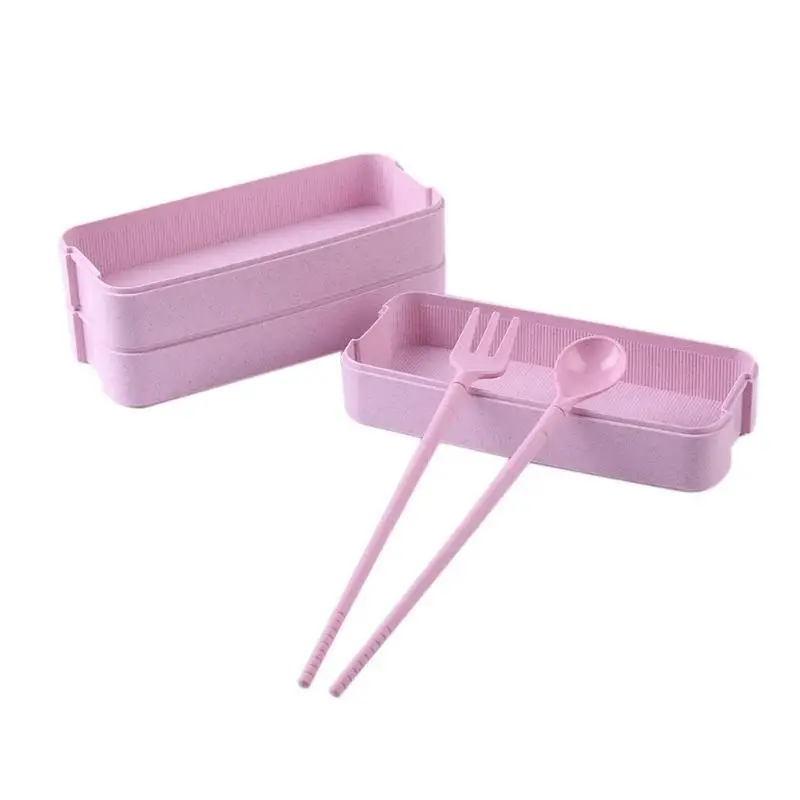 900 мл 3 слоя Bento Box экологичный Ланч бокс контейнер для пищевых продуктов пшеничный