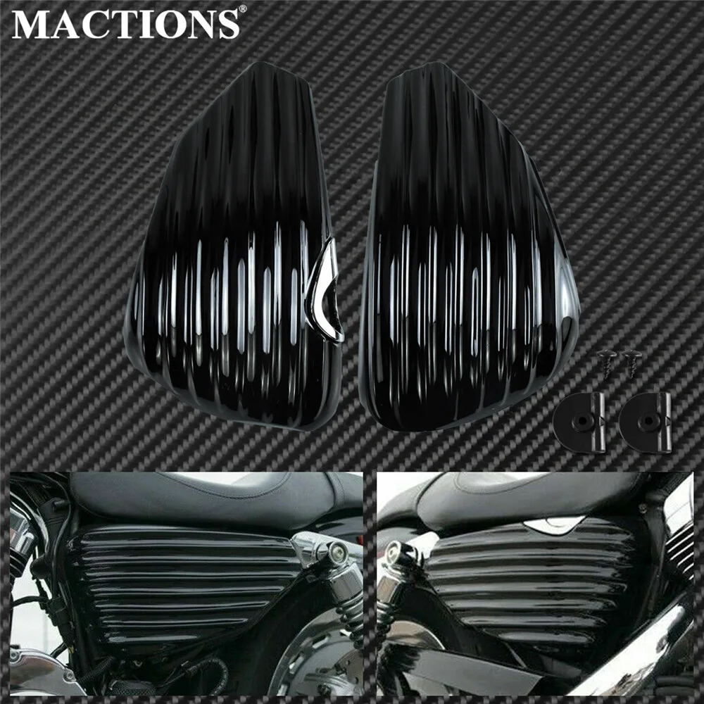Motorcycle Gas Tank Battery Cover Fairing Stripe Guard Left Right Side Black ABS Plastic For Harley Sportster 883 1200 XL 14-20