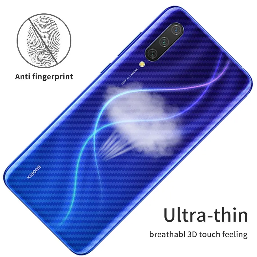 5 шт. 3D чехол из углеродного волокна, наклейка на заднюю панель экрана для Xiaomi mi A3 CC9 CC9e 9T Pro A2 Llite Red mi K20 Note 7 8 Pro 8T