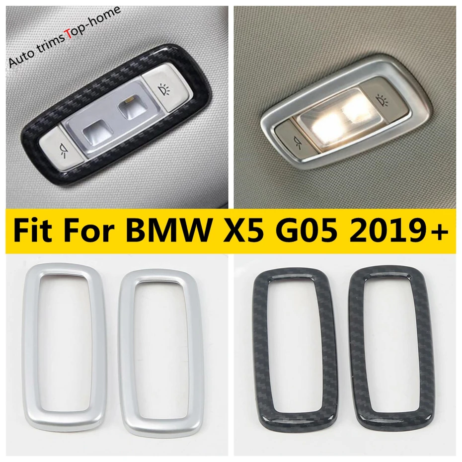 

For BMW X5 G05 2019 - 2022 Rear Seat Roof Reading Lights Lamp Frame Decoration Cover Trim Carbon Fiber Interior Accessories
