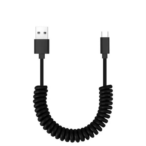Black USB C Cable PUJIMAX type C креативный пружинный кабель для синхронизации данных и зарядки мобильного телефона для samsung s8 s9 s10 huawei P20 P30 Xiaomi Mi - Цвет: Black USB C Cable
