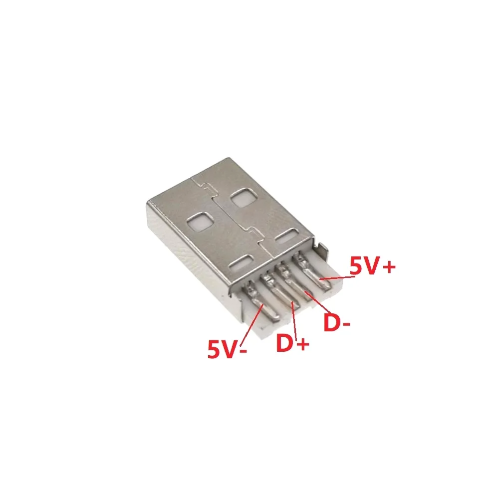 10 комплектов белый DIY USB 2,0 A штекер в сборке адаптер разъем розетка