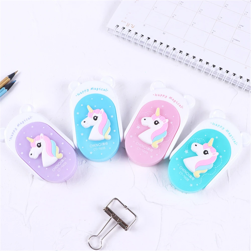 

Cute Flip Unicorn Correction Tape Cartoon Creative Kawaii Unicorn Children School Supplies Materials Korean Stationery Students