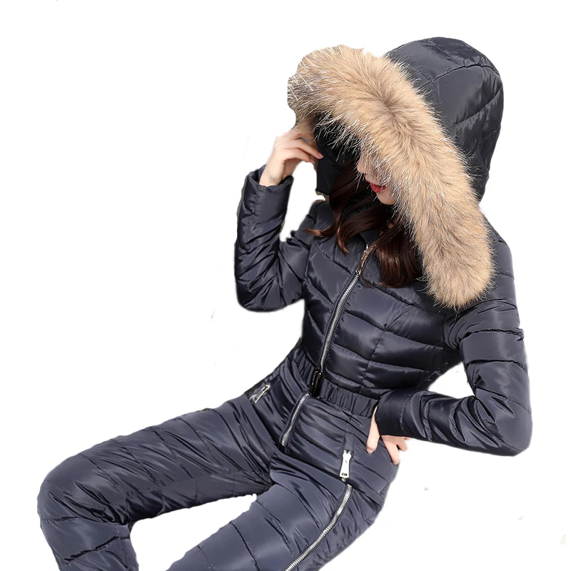 

2019 Winter Snow Skiing Clothing Set Outerwear Warm ski Jacket and Pant Ski Suits Females Jumpsuit Women Outdoor Overall Russia
