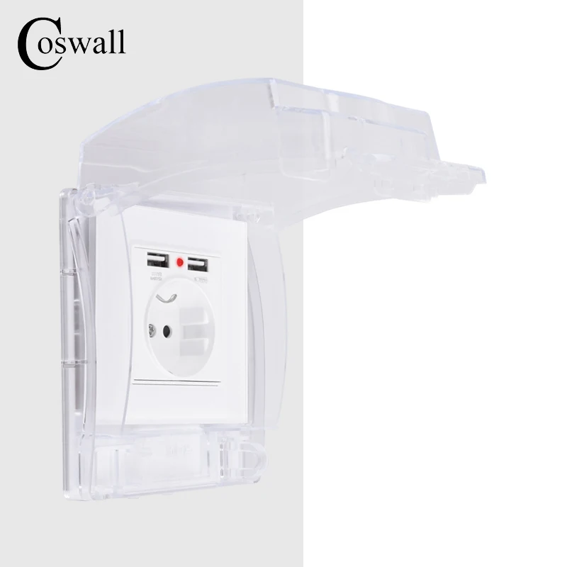 Coswall IP55 Водонепроницаемая Пыленепроницаемая прозрачная коробка + белая