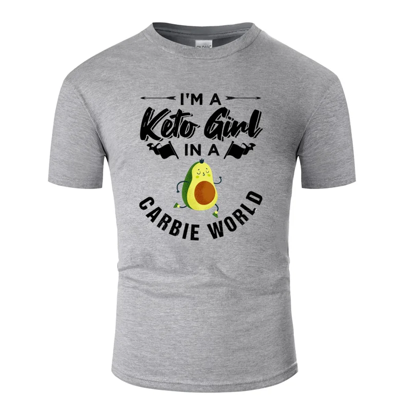 Новинка, модная футболка с надписью «Great keto girl in a carbie», «ketogenic diet»,, Мужская футболка, Милая футболка в стиле хип-хоп с защитой от морщин - Цвет: Men-Gray