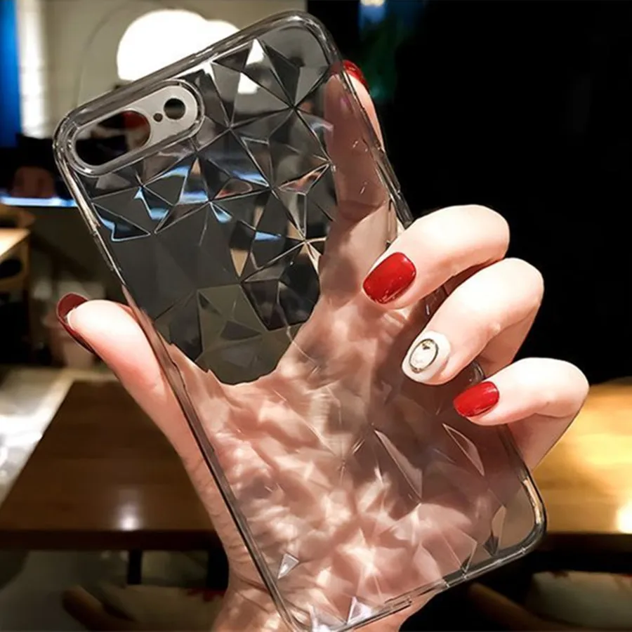 Модные чехлы с алмазной текстурой для iPhone X XR Xs Max чехол 6 6s 7 8 Plus прозрачные Мягкие